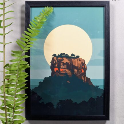 Ceylon Landscapes by Moonlight-A4 Framed Artwork – Customizable Fiberglass Frame with Glass