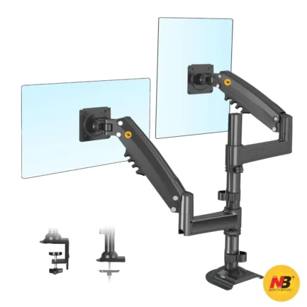 NB H180 Long Arm Heavy-Duty Dual Monitor Arm for 17-32″ Displays – Adjustable Gas Spring Mount with VESA Compatibility