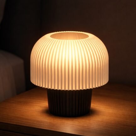 Minimalist 3D Printed Mushroom Table Lamp for Aesthetic Desk Setups