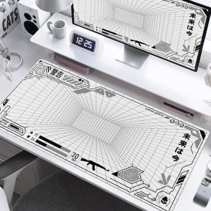 Futuristic Cyber HUD Extended Gaming Mouse Pad Non-Slip Rubber Base Gamers & Tech Enthusiasts