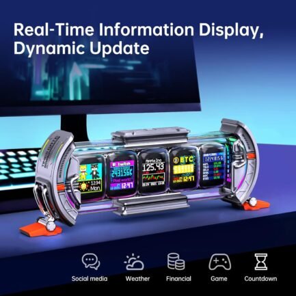 Divoom Times Gate - Cyberpunk Gaming Setup Digital Alarm Clock, Smart APP, WiFi Connect, RGB LED Display