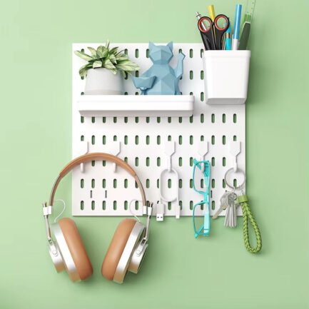 Pegboard Sri Lanka, Wall Organizer, PC Setup Accessories, Minimalist Wall Decor, Desk Organization, RoomVibe, Stealth Black Setup, Snow White Setup