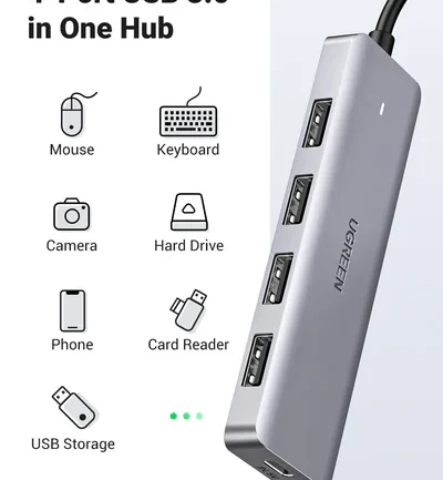 UGREEN 4 – Port USB 3.0 to Type -C HUB  – 1 Year Warranty
