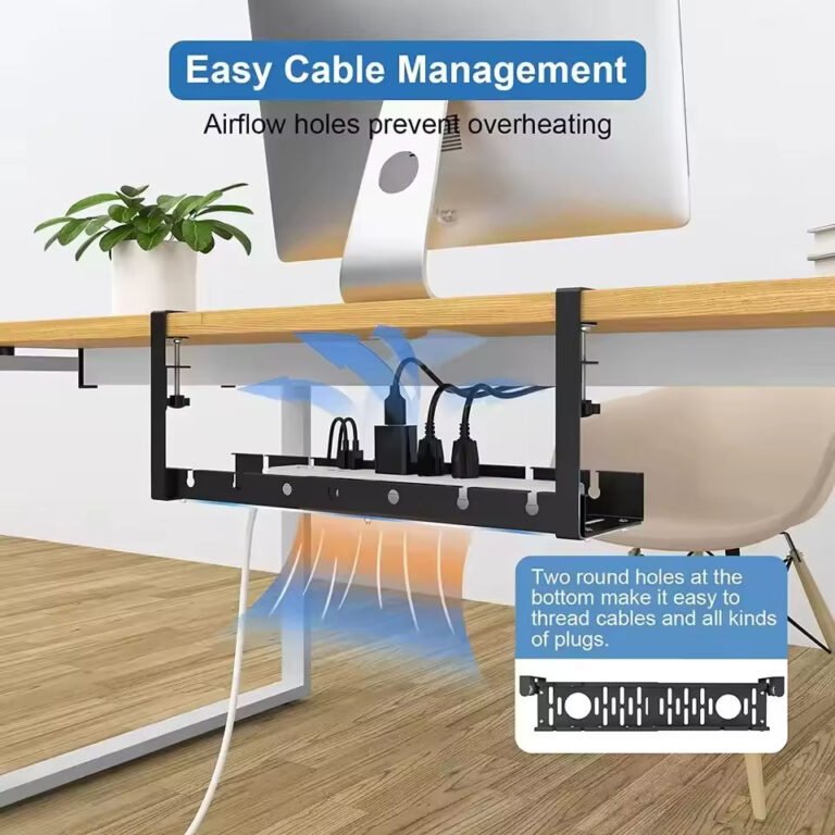 DESCRAB Heavy-Duty Under-Desk Cable Management Tray for Clean PC Setup in Sri Lanka